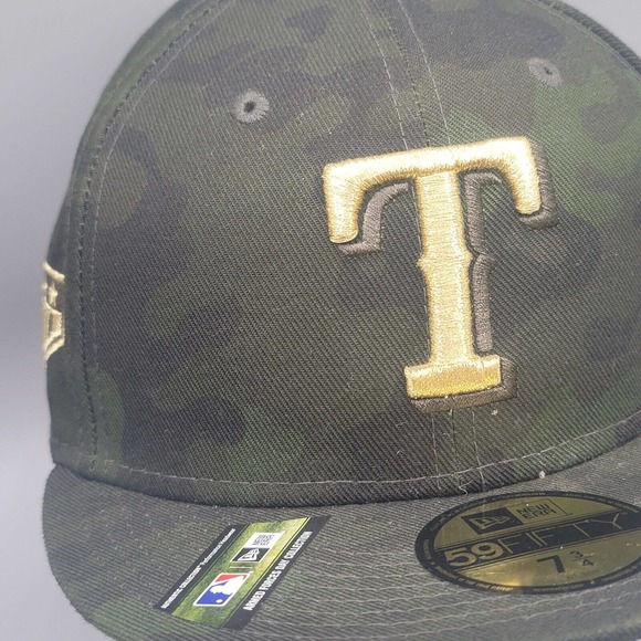 Texas Rangers New Era 59Fifty Armed Forces Day Collection Fitted Hat Size 7 3/4 - Picture 2 of 13